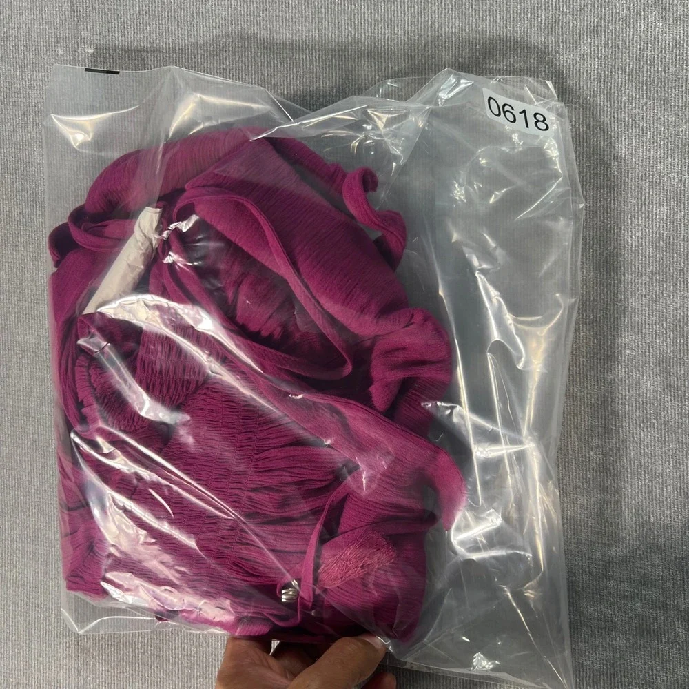 White‎ House Black Market Halter Coverup Dress Midnight Orchid Magenta Small NEW